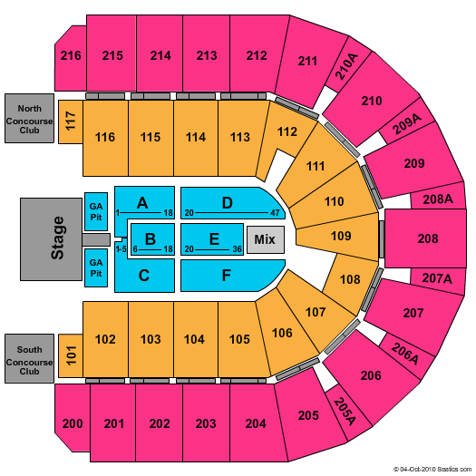 Vibrant Arena at The MARK Endstage w/GA Pit Seating Chart